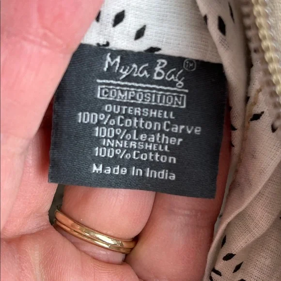 MYRA DOYAN FLORAL CANVAS AND LEATHER ACCENT CROSSBODY BUCKET BAG NWT - Picture 10 of 16